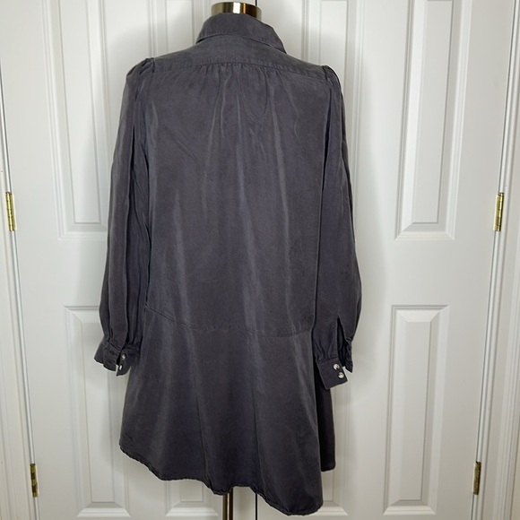 SAMSOE SAMSOE Lizzy Shirt Dress in Grey Long Puff Sleeve Drop Waist SzSmall - Picture 7 of 10